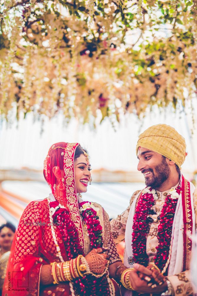 Photo of Happy couple shot after jaimala