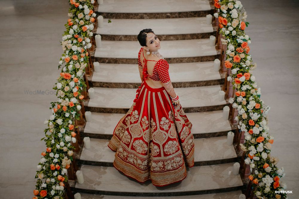 Photo of Bride in red lehenga