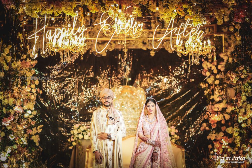 Photo of editorial style shot with unique floral mandap