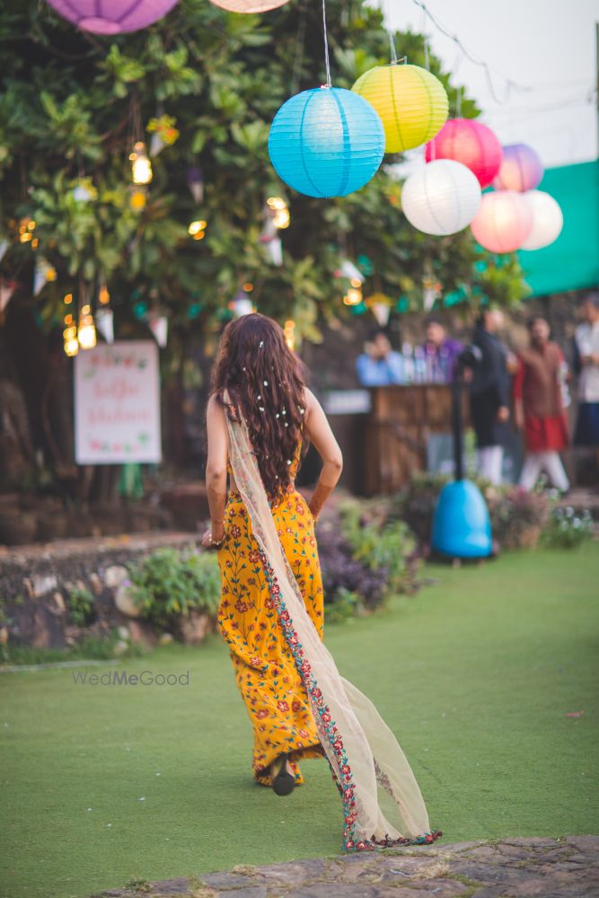 Photo of yellow printed jumpsuit