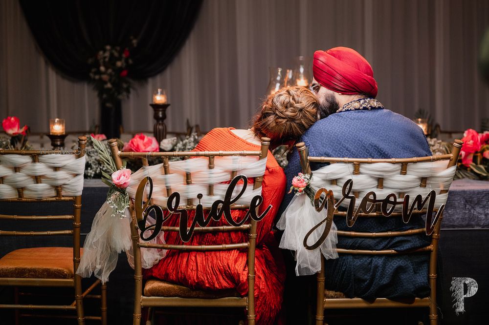 Photo of bride and groom chair idea for the reception