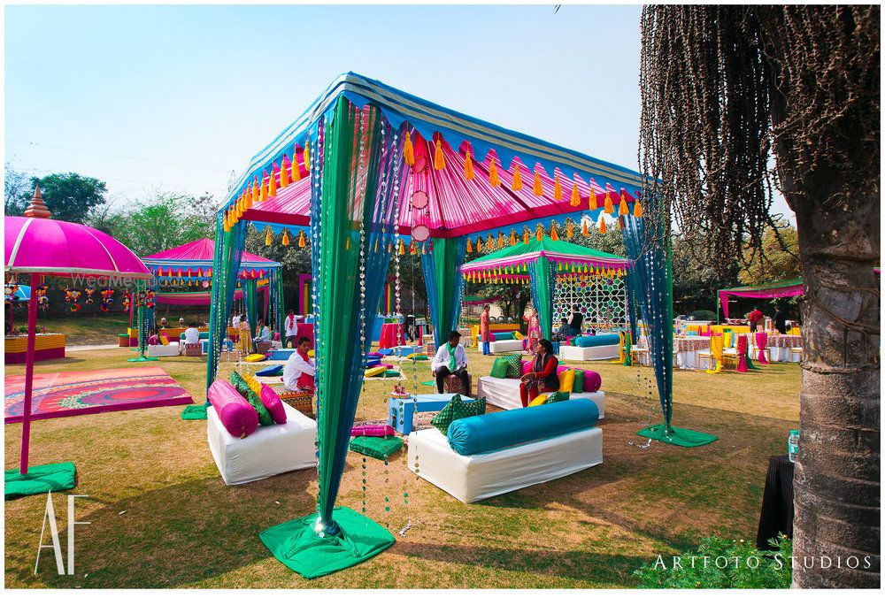 Photo of Funky mehendi decor scheme