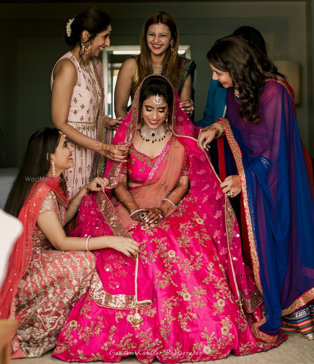 Photo of Cute bridesmaids photoshoot with the bride