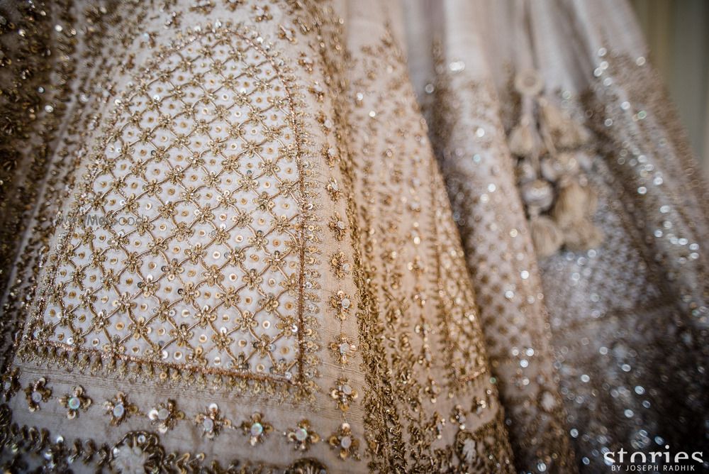 Gold Bridal Lehenga Photo gold sequin embroidery