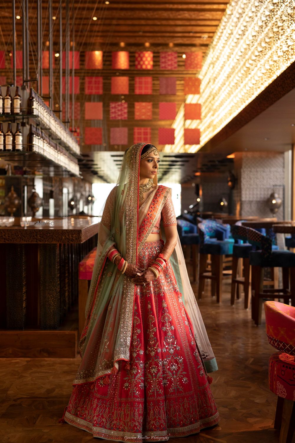 Photo of Red and green anita dongre bridal lehenga