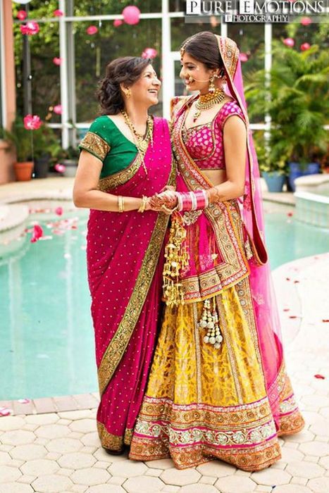 Photo of yellow brocade lehenga