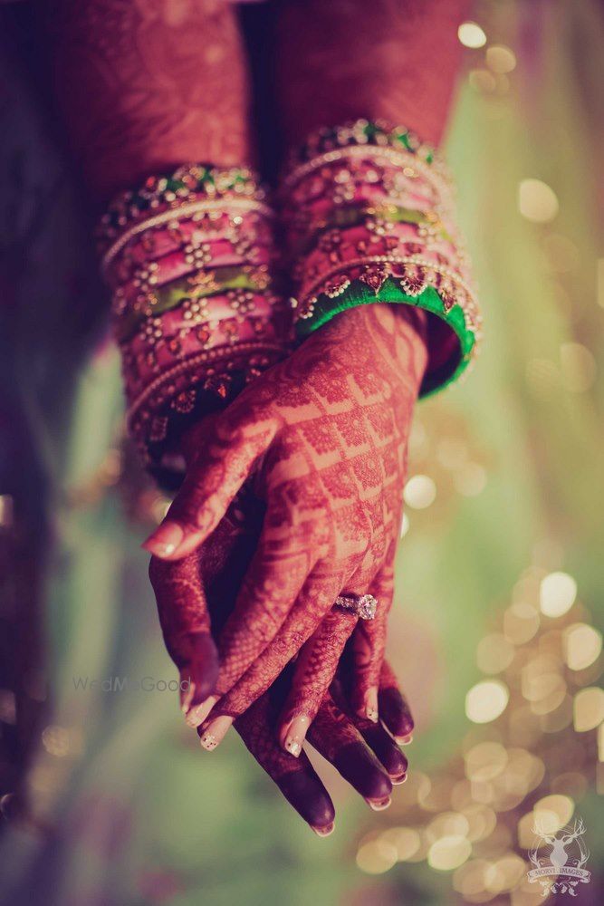 Photo of Green and pink gota work bangles