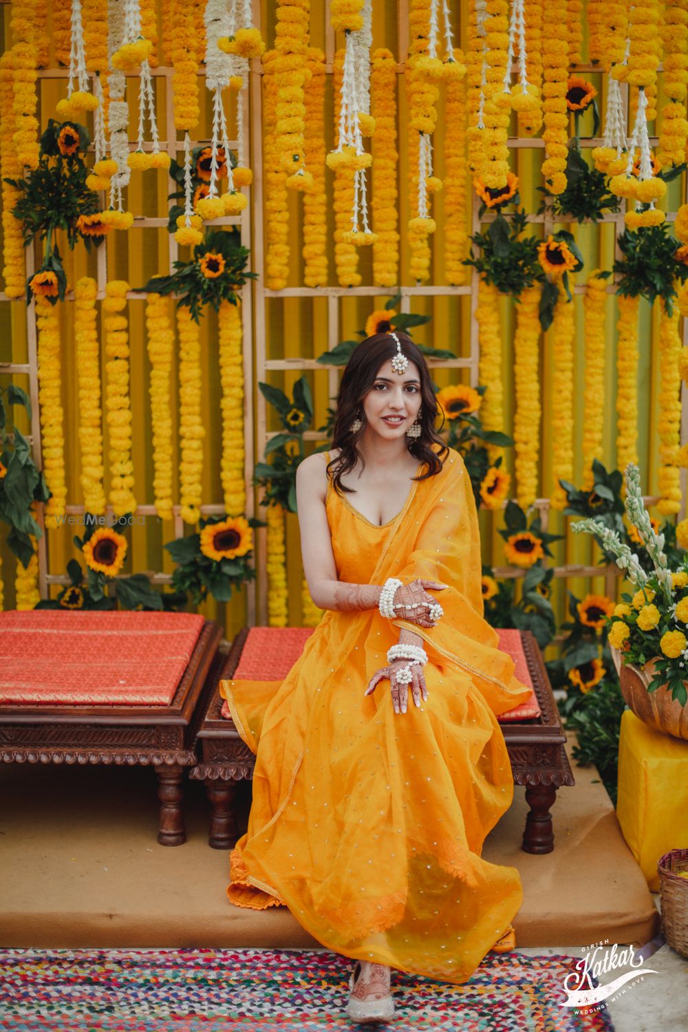 Photo of haldi bridal portrait