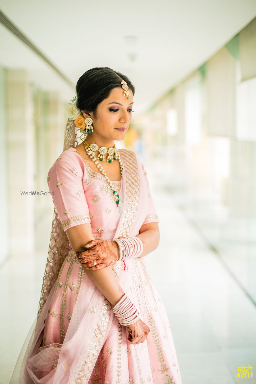 Photo of Bride in a Pastel lehenga