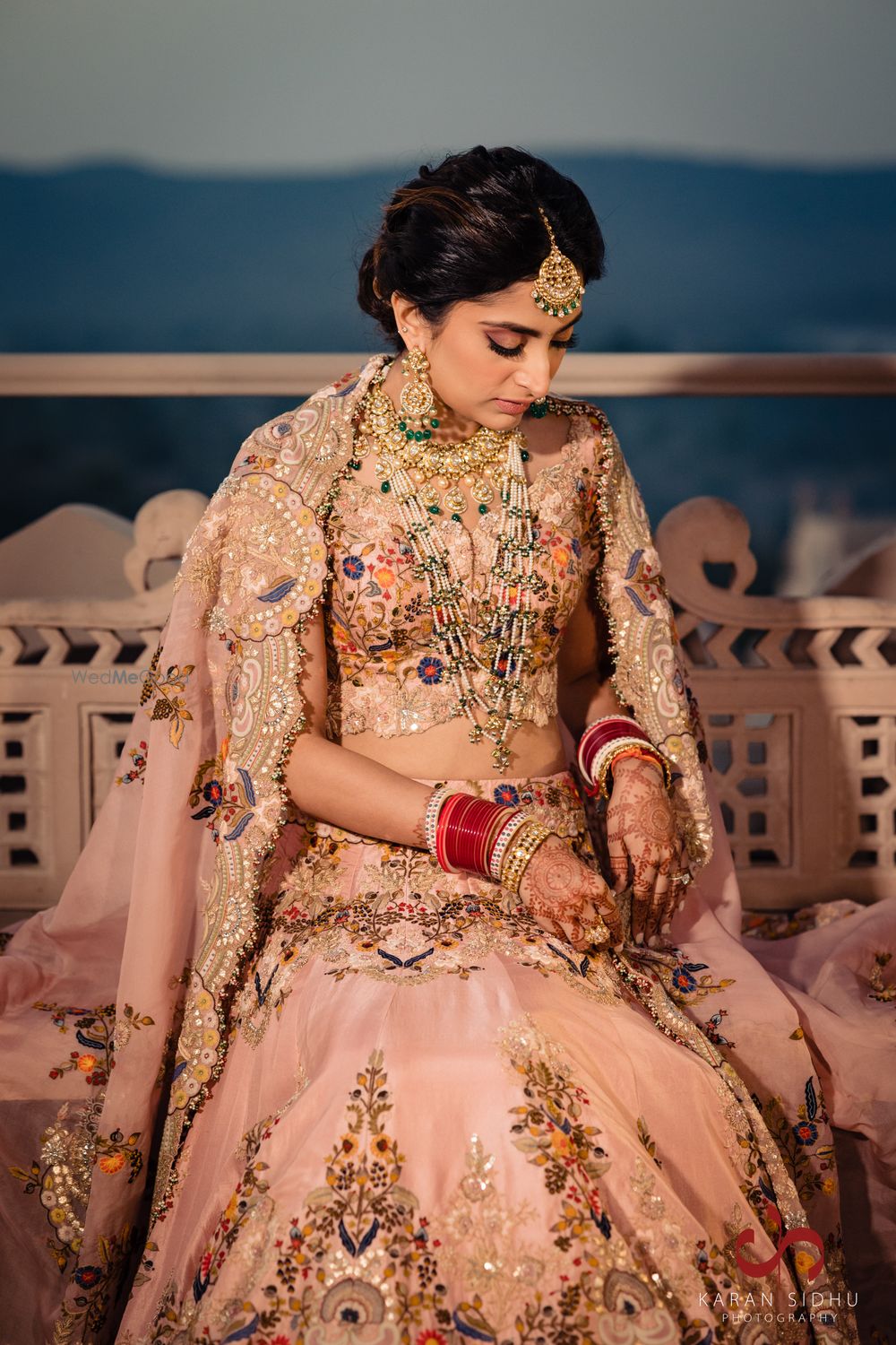 Photo of Lehenga shot with bride and her jewellery