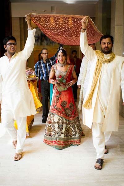 Photo of white bridal lehenga