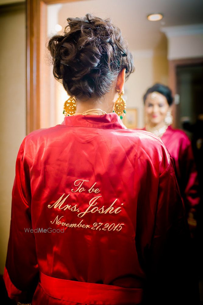 Photo of Silk robe for bride personalised