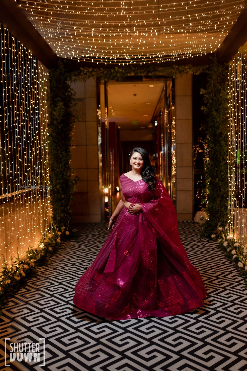 Photo of twirling Sangeet lehenga shot