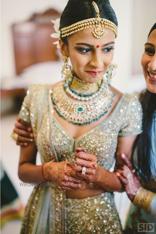 Photo of Shimmery mint green lehenga