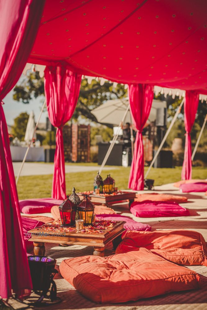 Photo of Moroccan themed Sangeet decor