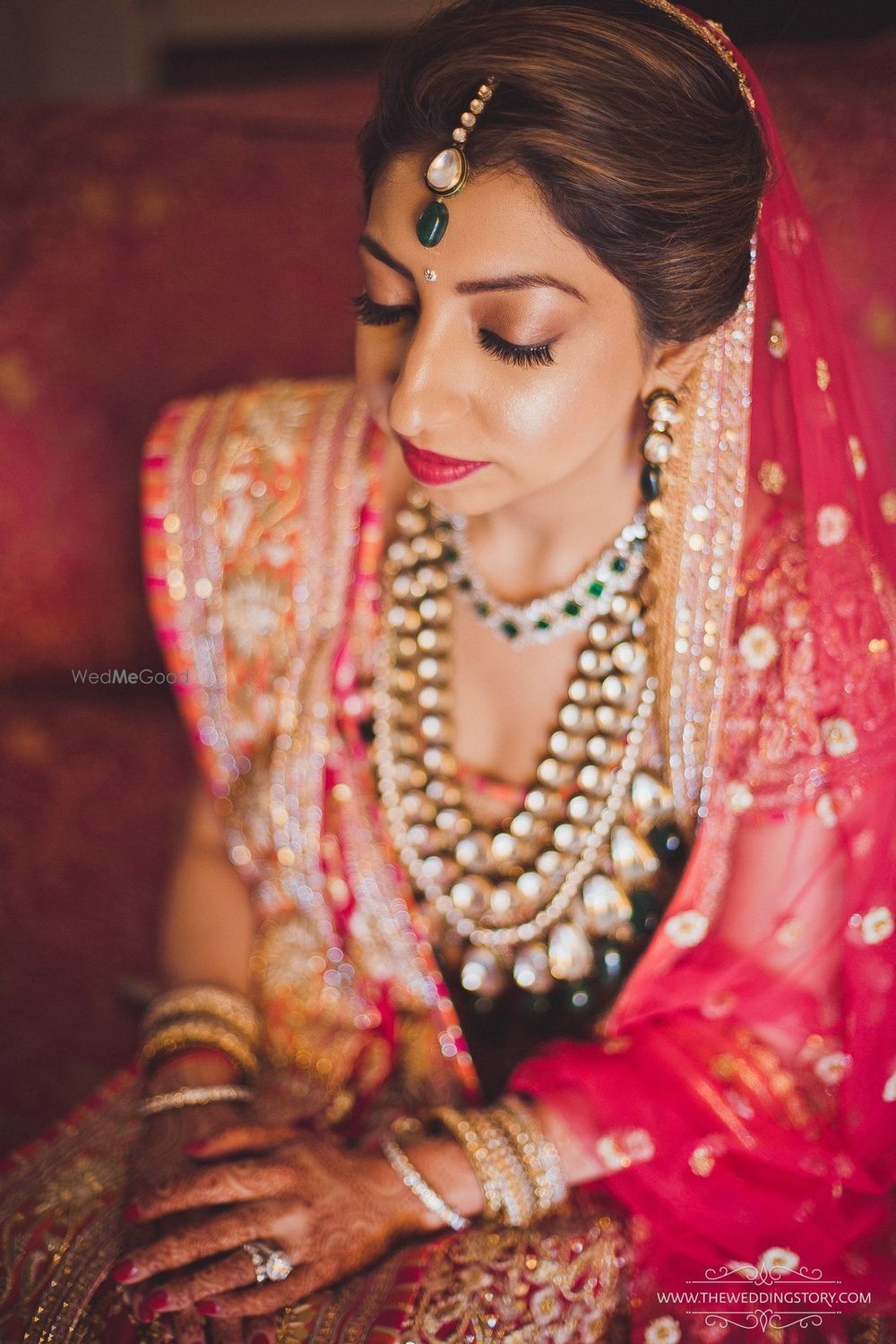 Photo of Soft bridal eye makeup with red lips