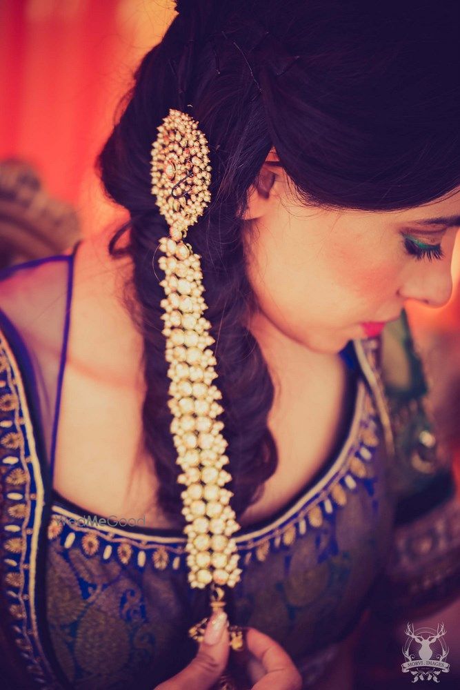 Photo of Hair ornament on bridal braid