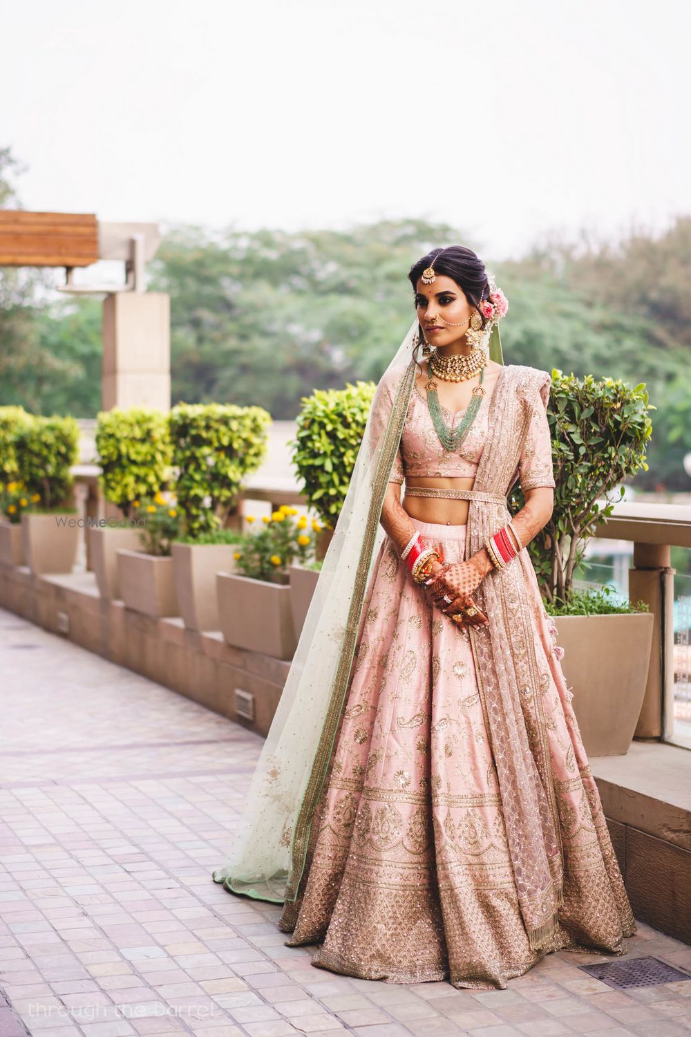 Photo of Morning pastel bride contrasting dupatta jewellery