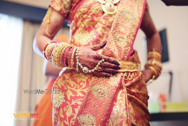 Photo of carrot red kanjivaram saree