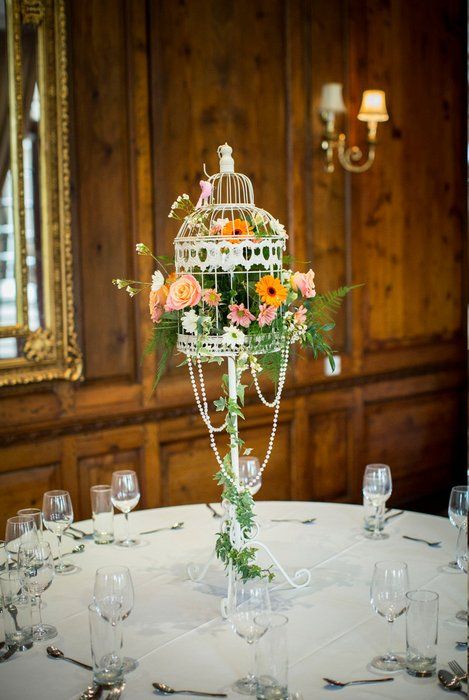 Photo of birdcage table centerpieces