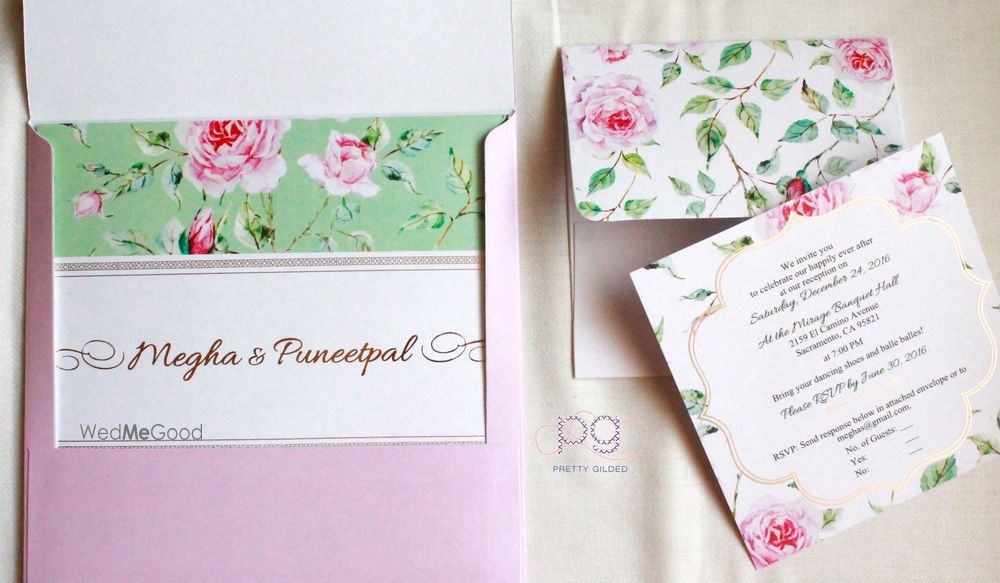 Photo of floral wedding invite