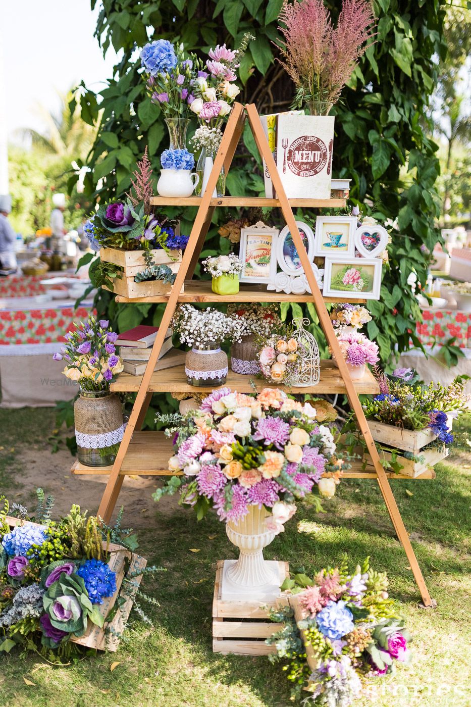 Photo of Wooden ladder corner display idea