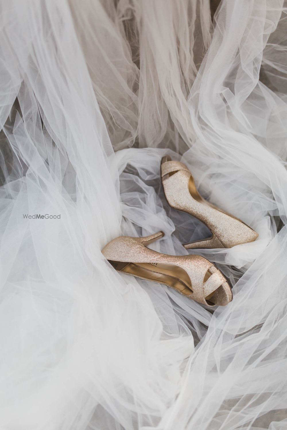 Photo of Gold bridal heels peep toes