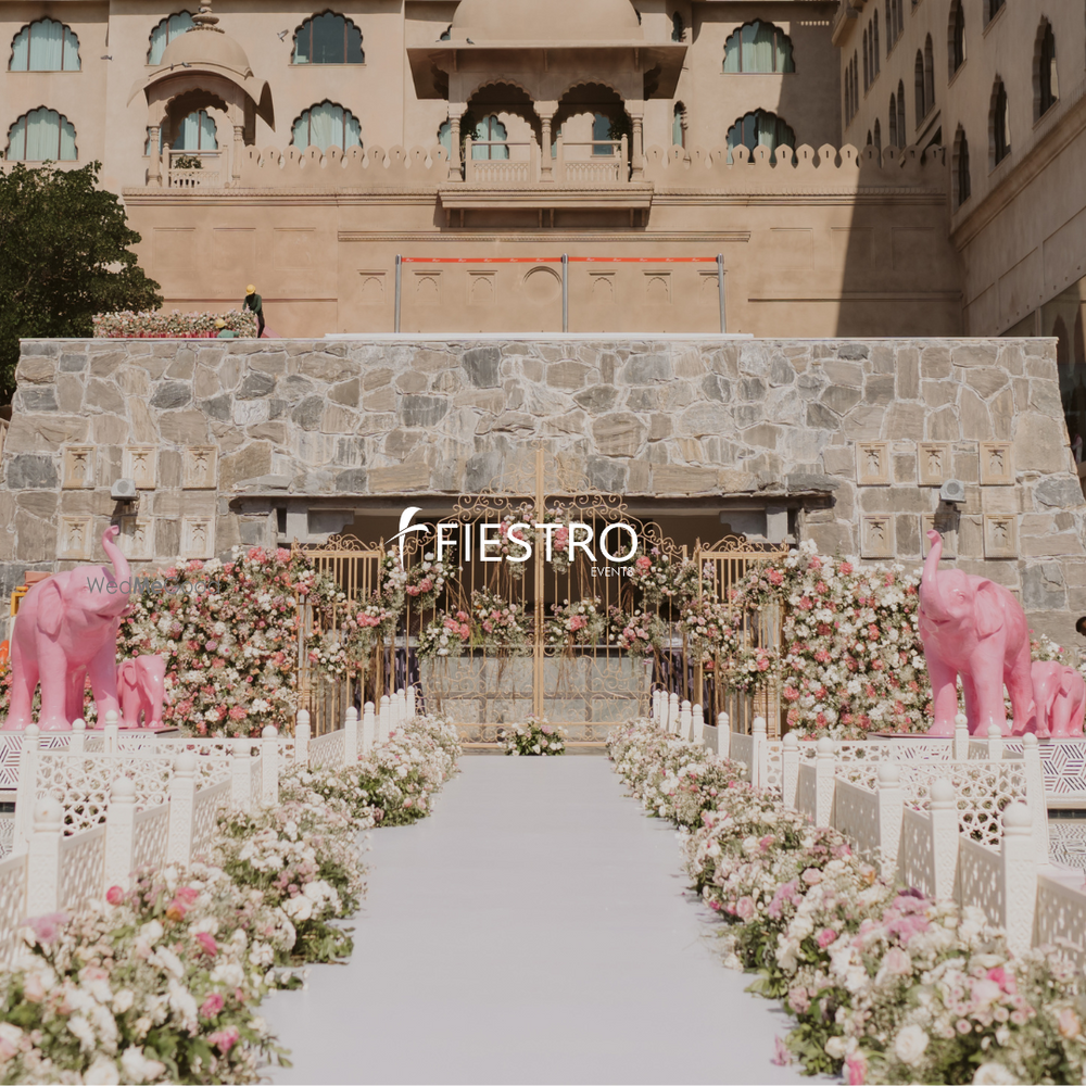 Photo of Gorgeous floral decor for wedding aisle in white and pink florals