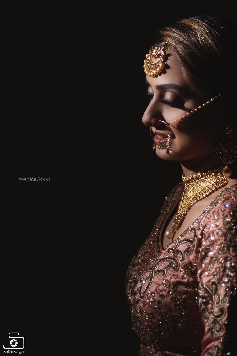 Photo of Bridal side shadow portrait