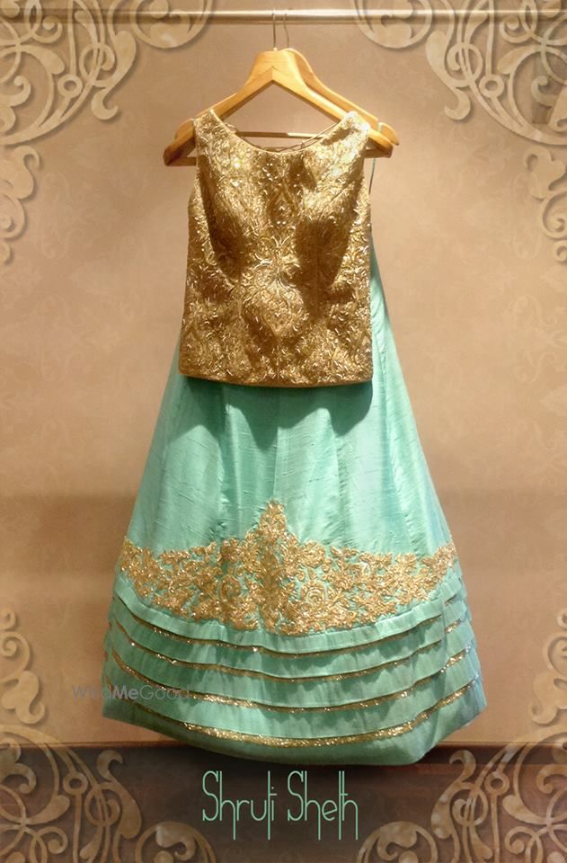 Photo of ice blue lehenga