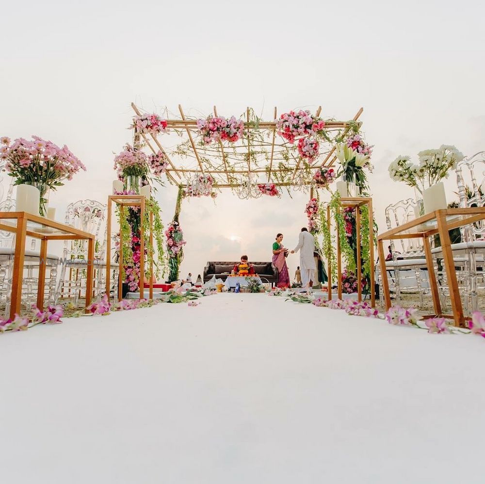 Photo of Beachside minimal mandap decor