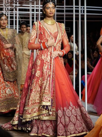 Photo of georgette jacket lehenga