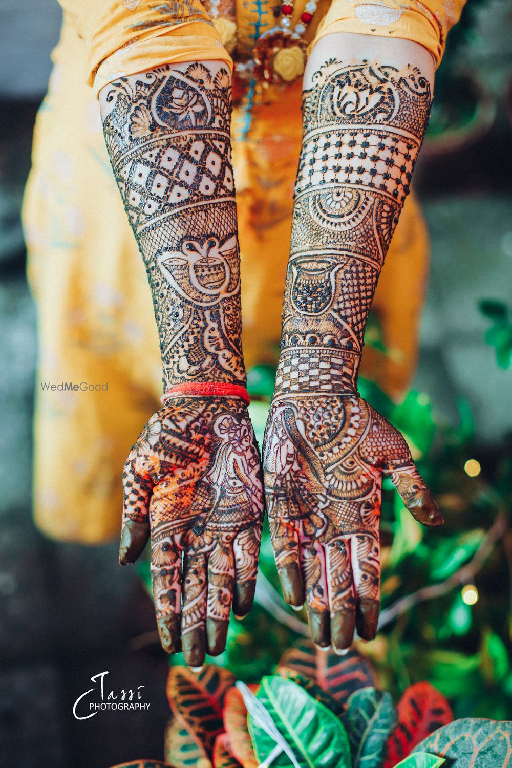 Photo of Intricate traditional mehndi design.