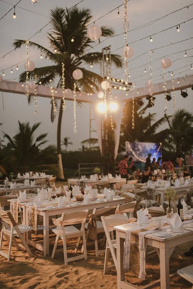 Photo of Beachside cocktail party table setting