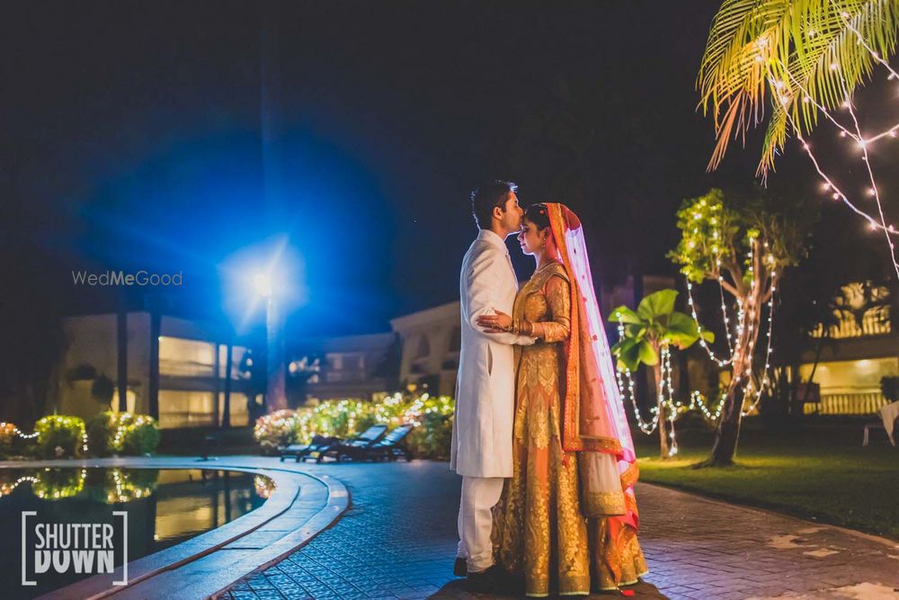 Photo of wedding day couple shot