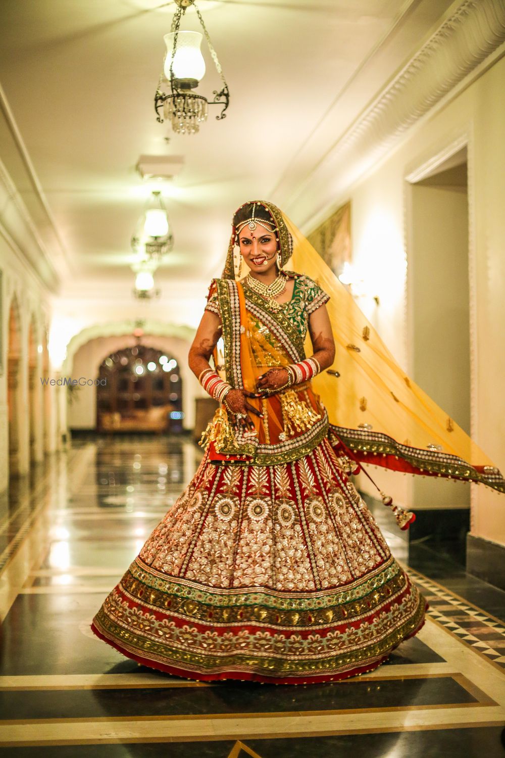 Photo of red velvet lehenga