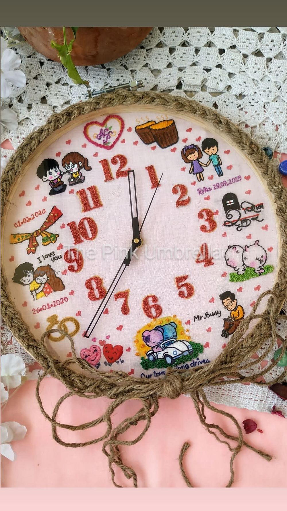 Photo From Embroidered Wall Clock - By The Pink Umbrella 