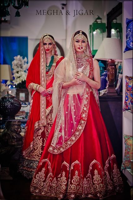 Photo of red bridal lehenga