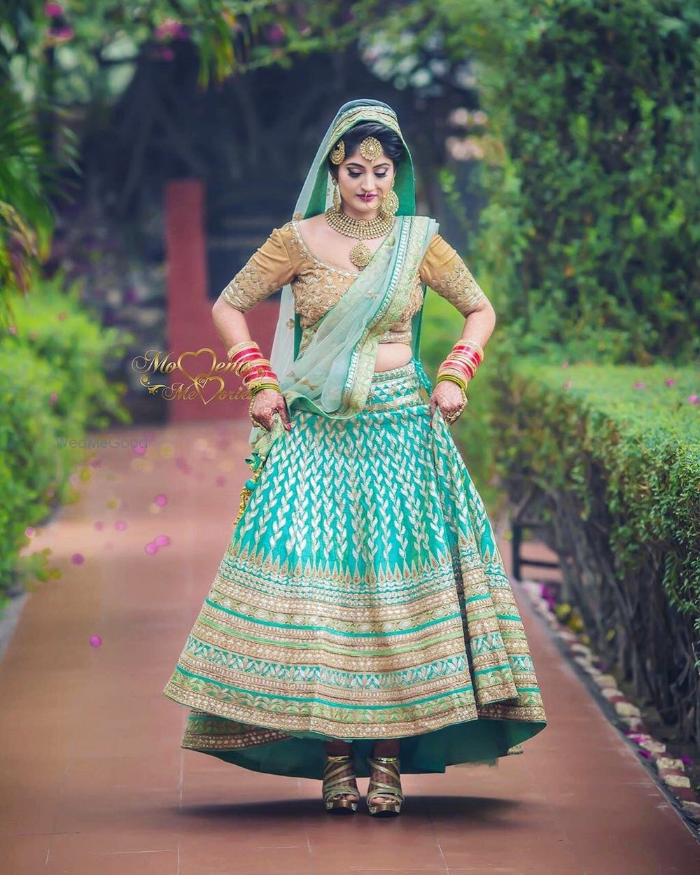 Photo of Unique and offbeat bridal hue turquoise lehenga