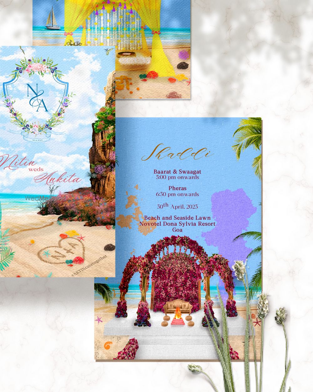 Photo From Beach Wedding Themed Invites - By Designed by Prathana 