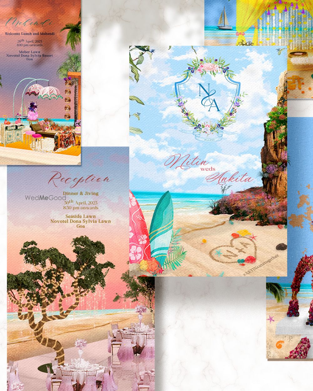 Photo From Beach Wedding Themed Invites - By Designed by Prathana 