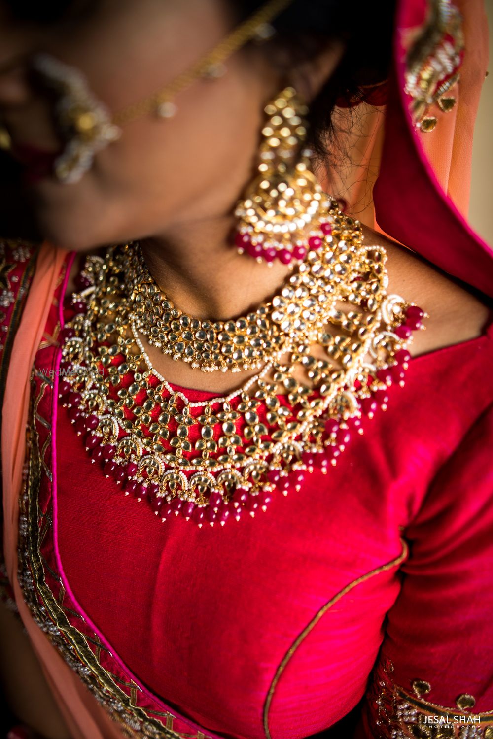 Photo of Pretty pink bridal necklace with kundan choker