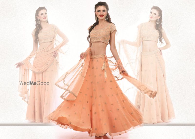 Photo of peach light lehenga