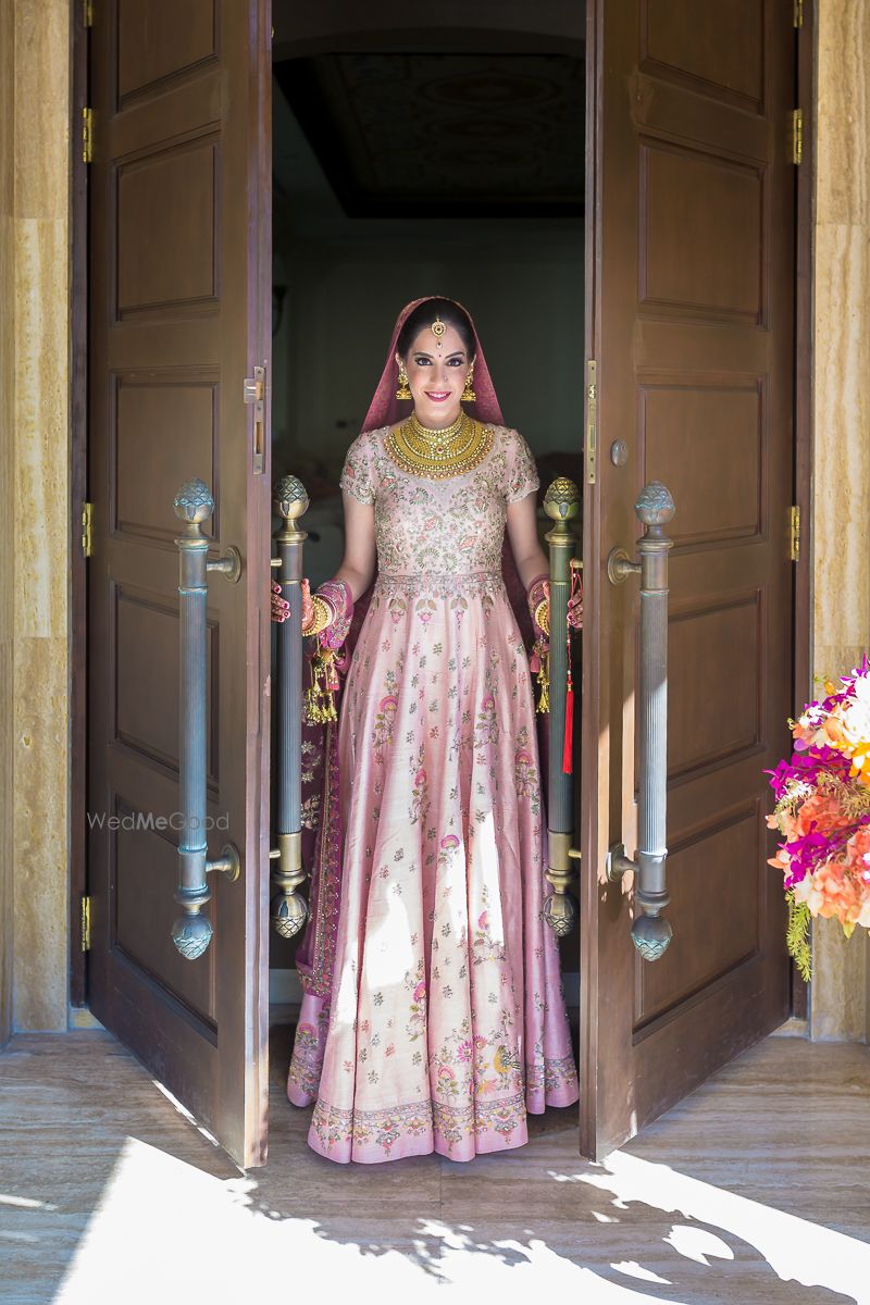 Photo of Sikh bride in light pink anarkali