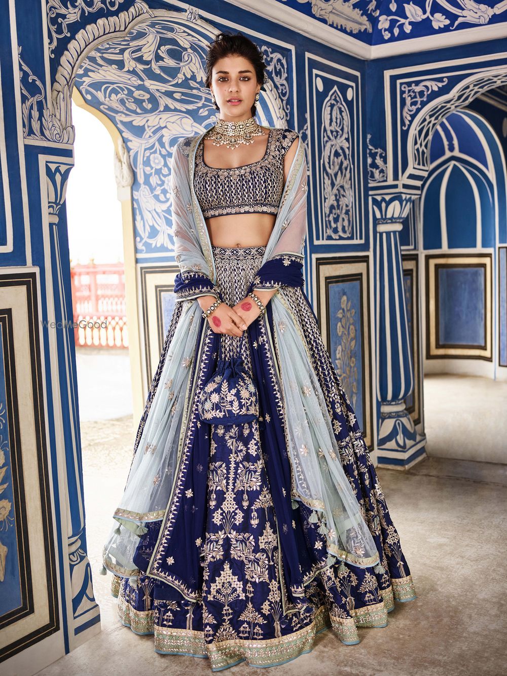 Photo of Navy blue Anita dongre lehenga