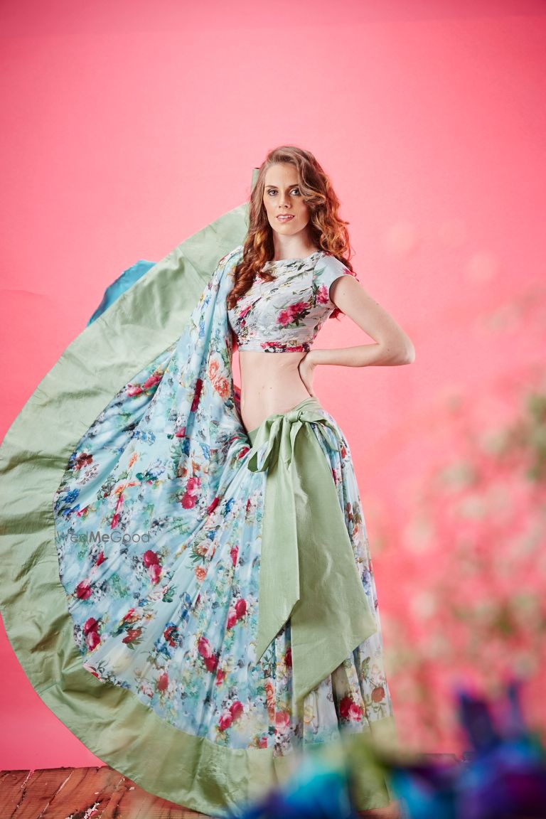 Photo of floral print lehenga