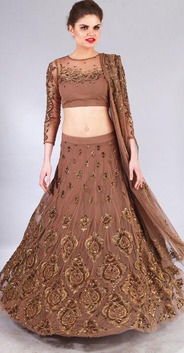 Photo of brown lehenga