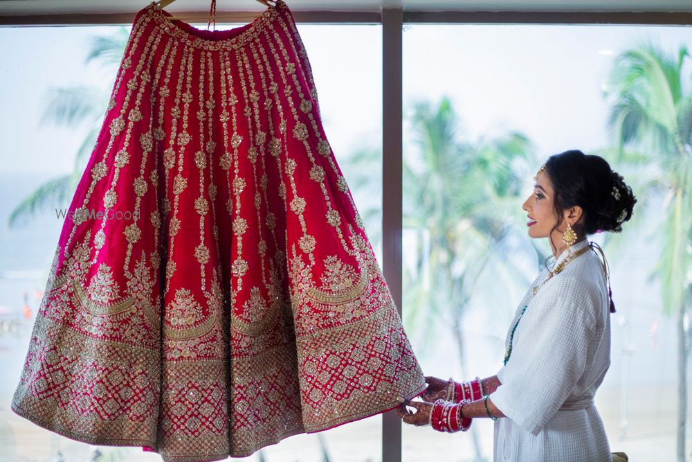 Photo of Bridal room photo idea with lehenga on hanger