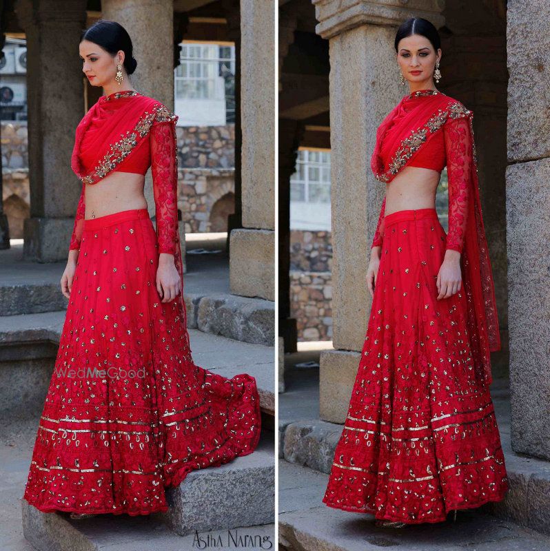 Photo of Modern Red Bridal Lehenga