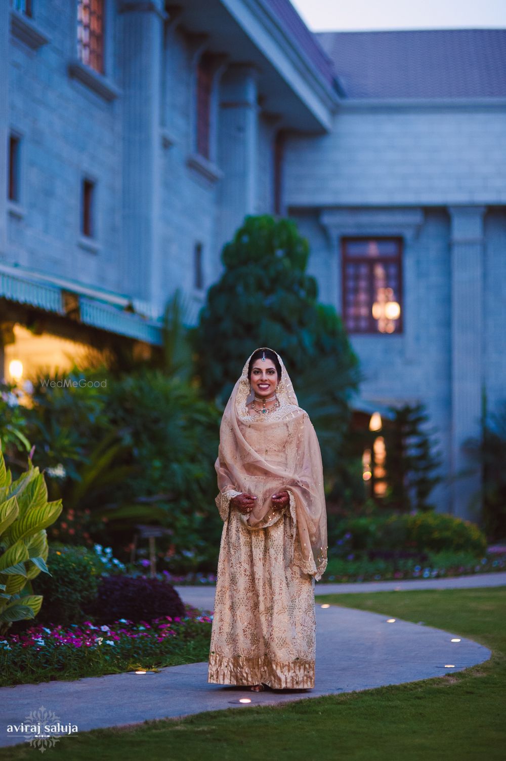 Photo of Cream Gold Lehenga with Gold Border